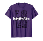 Longhorns Love Team Mascot School T-Shirt - Novelty Apparel for Adults