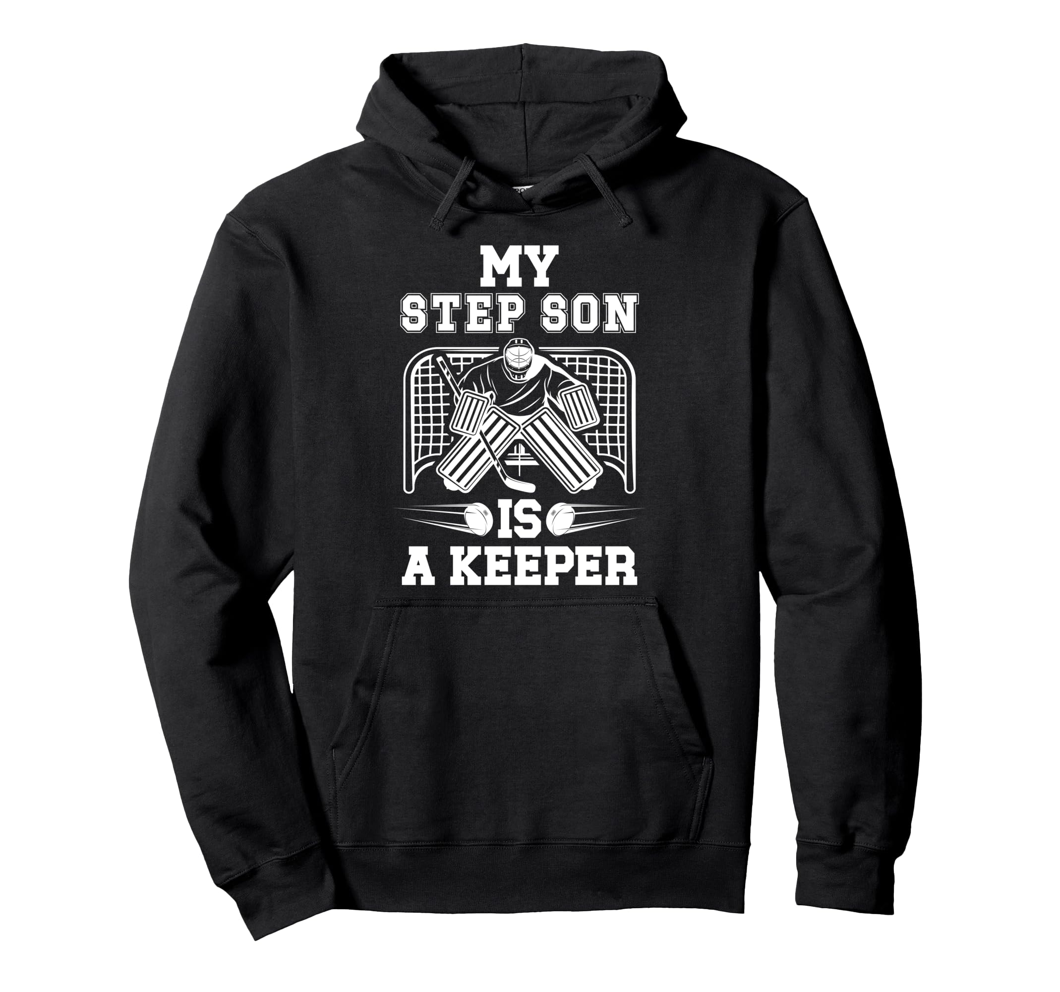 Hockey Keeper Step Mom Hockey Goalie Hoodie - Minimalist Print Men Women