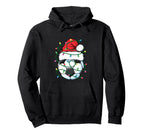 Funny Soccer Ball Santa Hat Lights Hoodie - Aesthetic Graphic for Adults