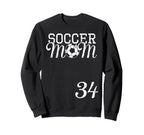 Soccer Mom Jersey Number 34 Sweatshirt - Aesthetic Graphic Men Women