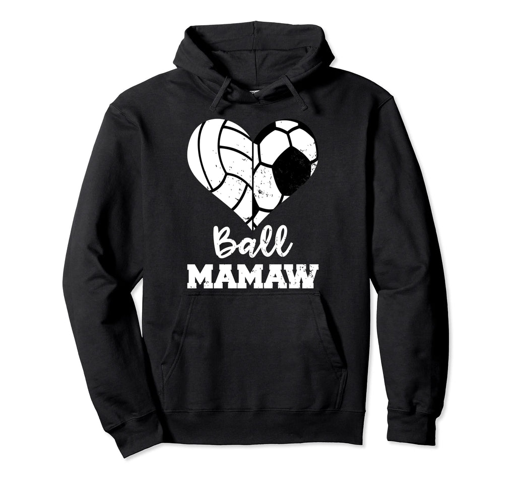 Ball Mamaw Heart Funny Soccer Volleyball Hoodie - Custom Art Print Unisex