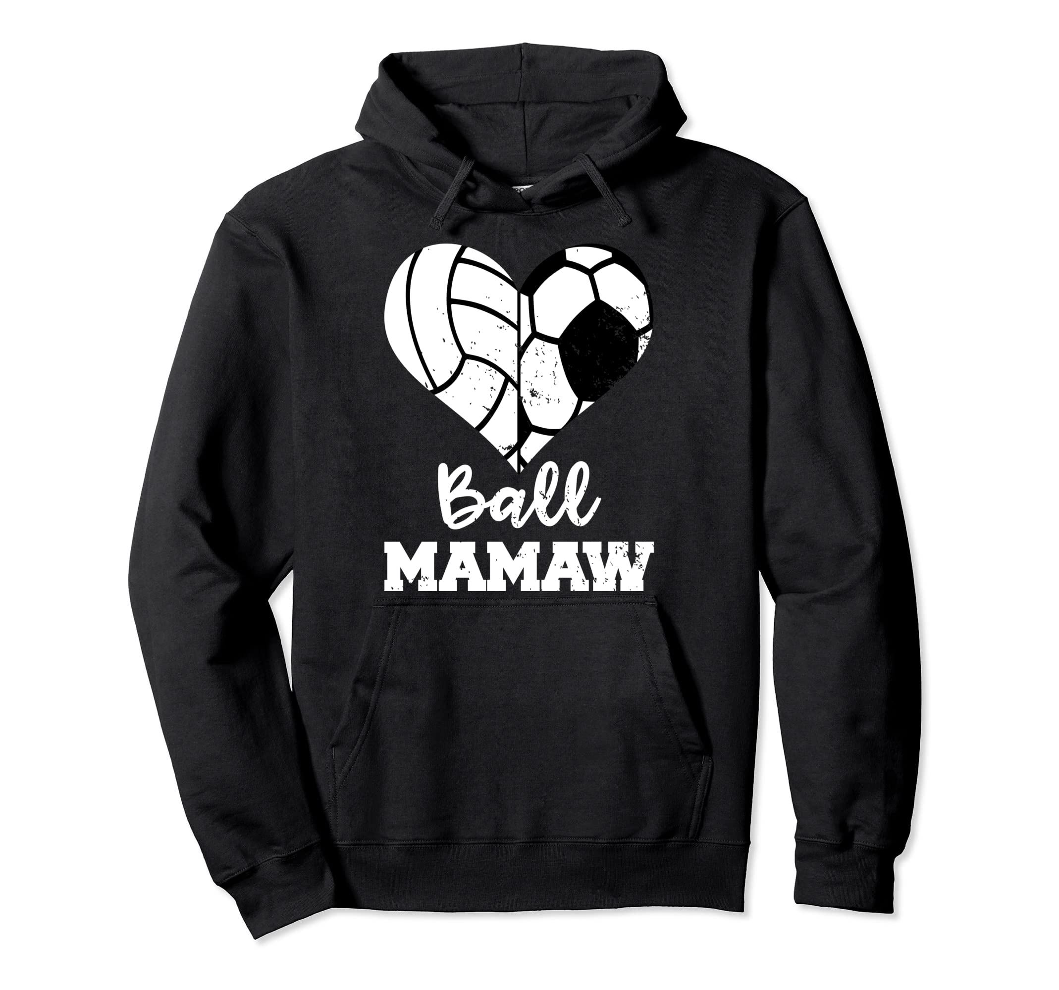 Ball Mamaw Heart Funny Soccer Volleyball Hoodie - Custom Art Print Unisex