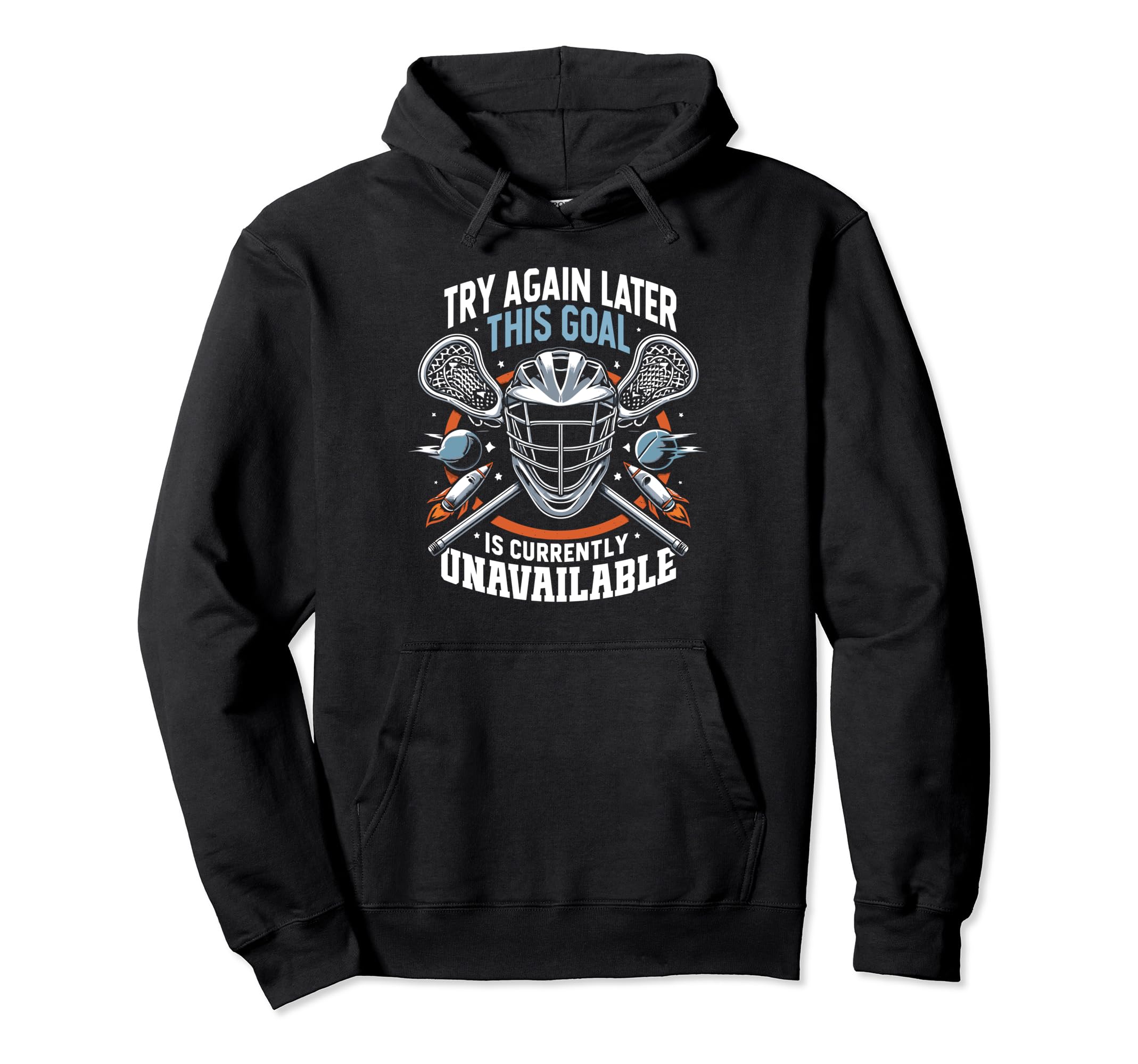 Lacrosse Player Lax Goalie Lacrosse Hoodie - Graphic Print for Adults