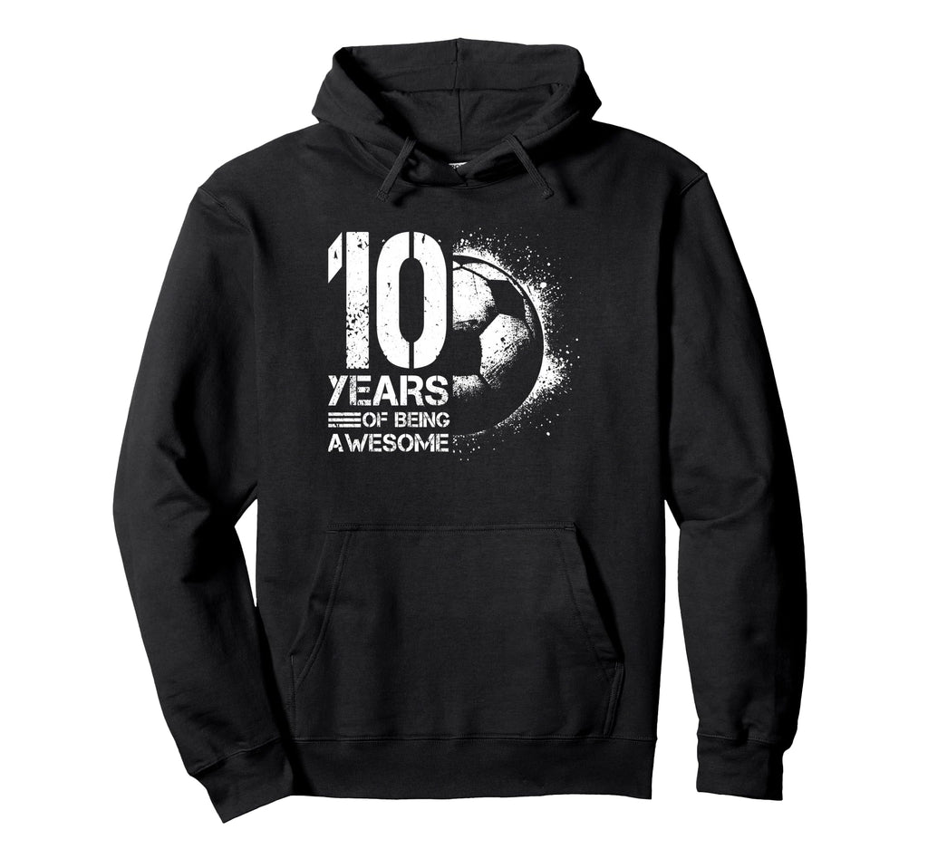 10Th Birthday Soccer Player Football 10 Hoodie - Trendy Graphic Unisex