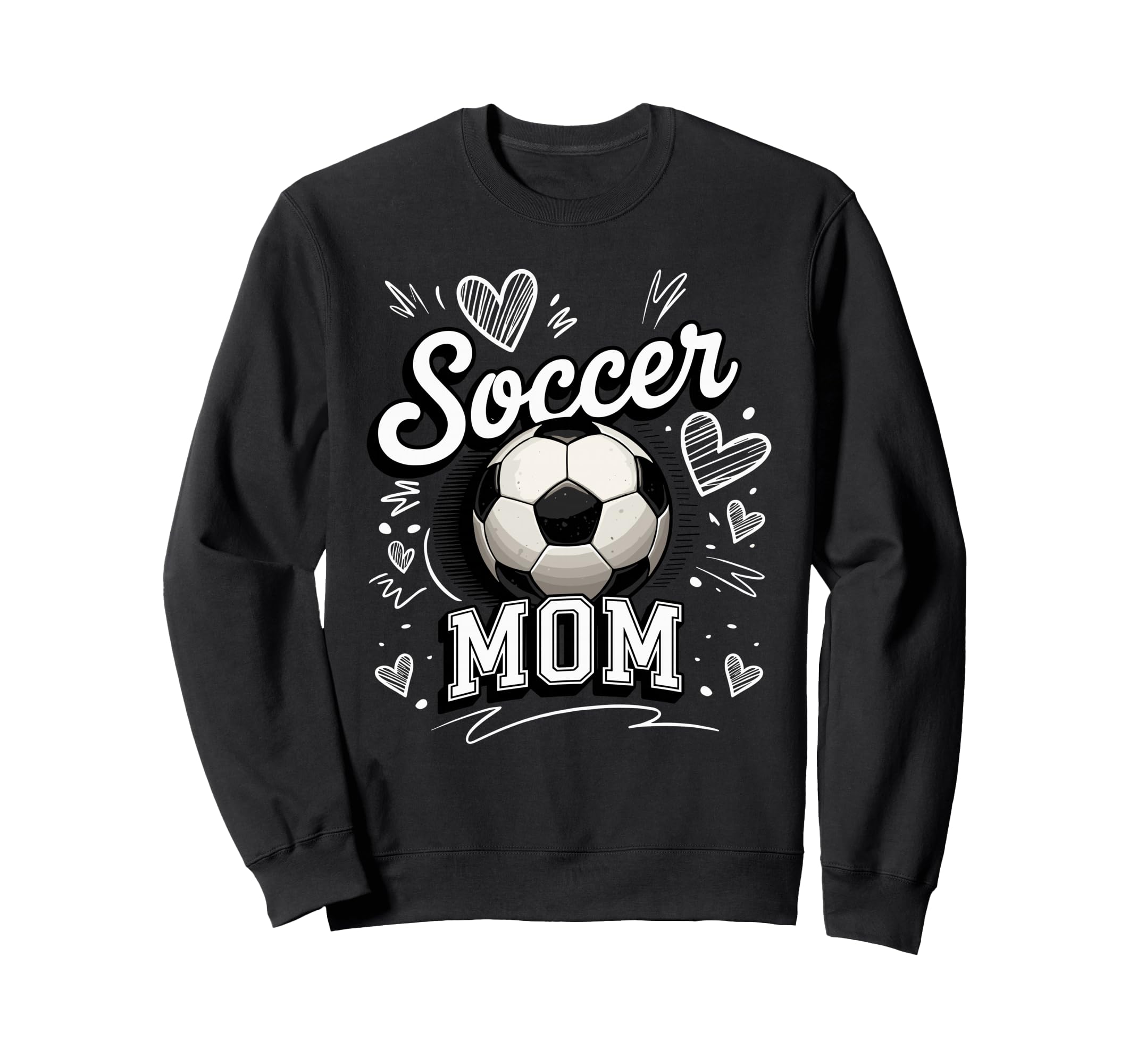 Soccer Mom Heart Love Football Mother Sweatshirt - Novelty Apparel Unisex
