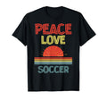 Piece Love Soccer Funny T-Shirt - Graphic Print Unisex