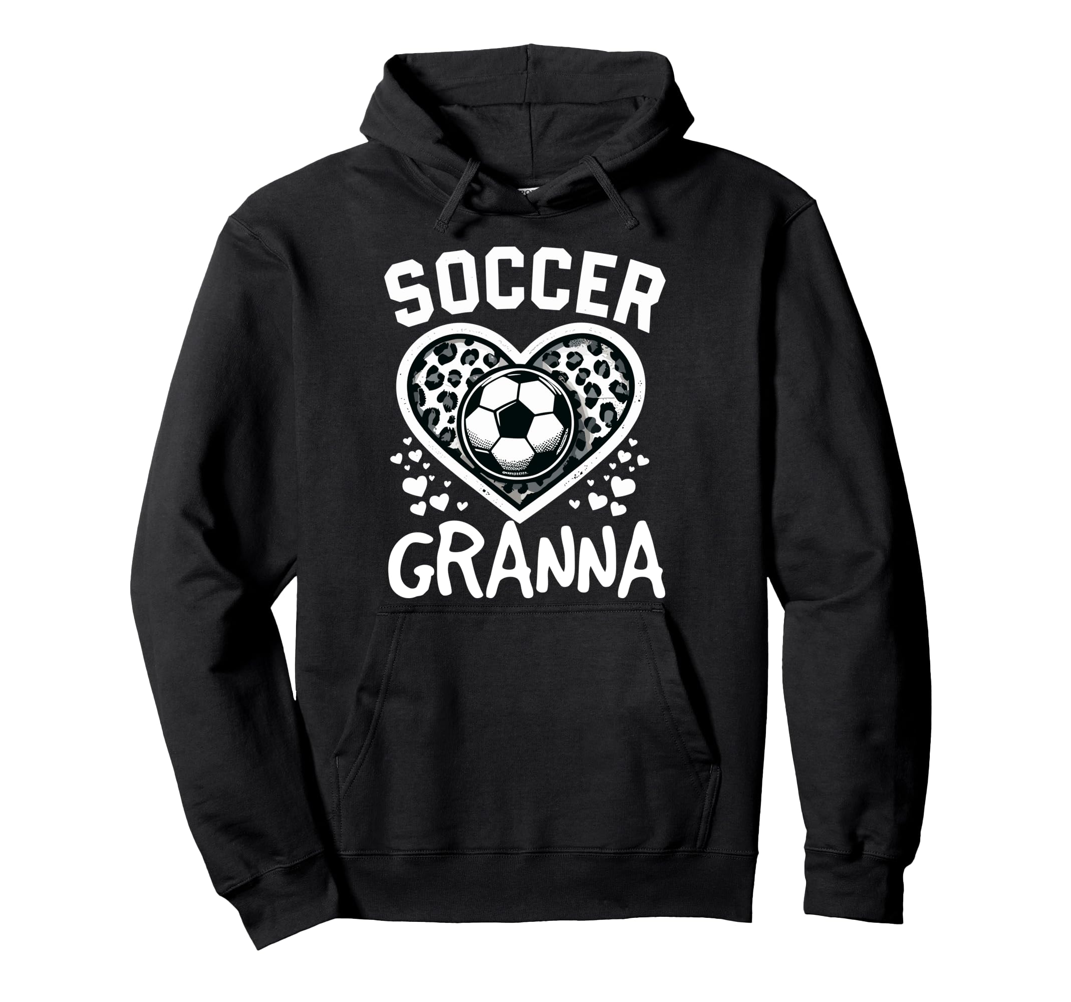 Soccer Granna Leopard Heart Granna Soccer Hoodie - Unique Graphic Unisex