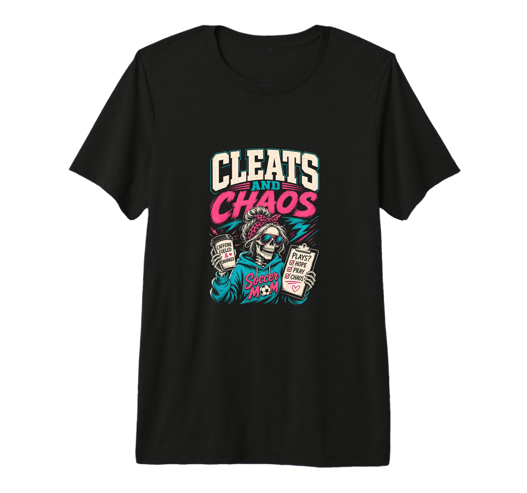 Cleats And Chaos Soccer Mom Tri Blend T-Shirt - Graphic Print for Adults