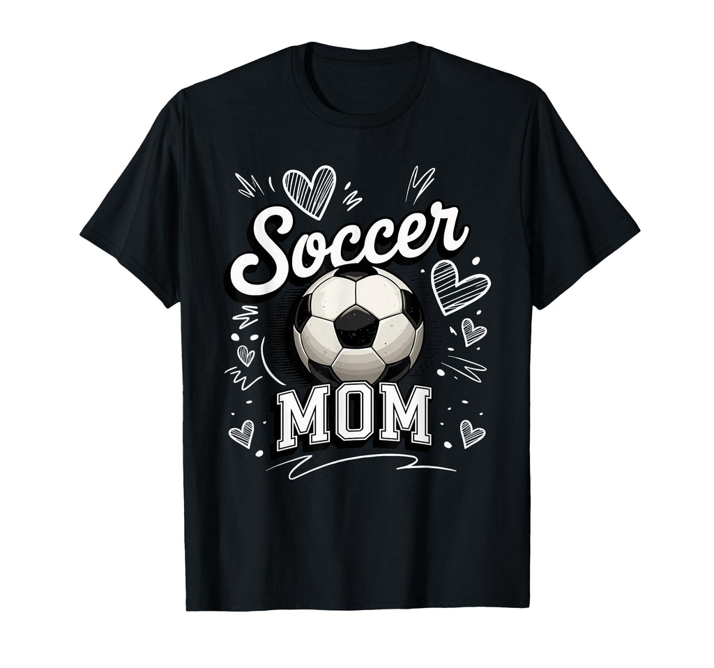 Soccer Mom Heart Love Football Mother T-Shirt - Minimalist Print Men Women