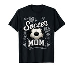 Soccer Mom Heart Love Football Mother T-Shirt - Minimalist Print Men Women