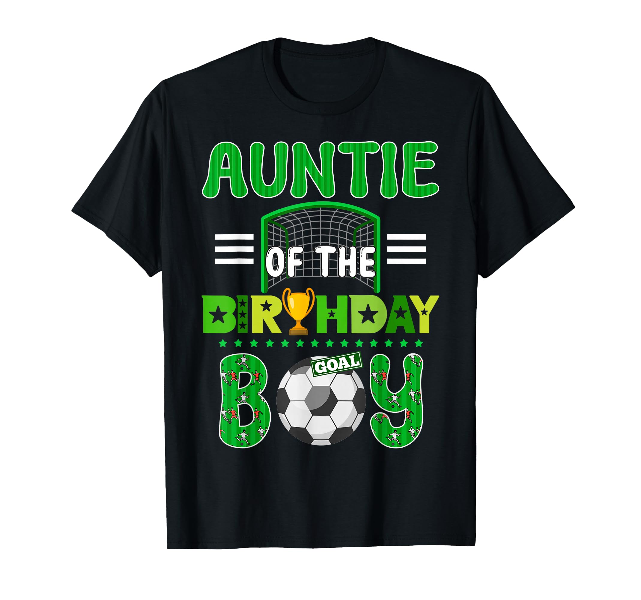 Auntie Birthday Soccer Goal Family T-Shirt - Custom Art Print for Adults
