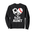 Ball Aunt Heart Funny Soccer Sweatshirt - Fun Novelty Design Unisex