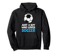 Just Who Loves Soccer Hoodie - Minimalist Print for Adults