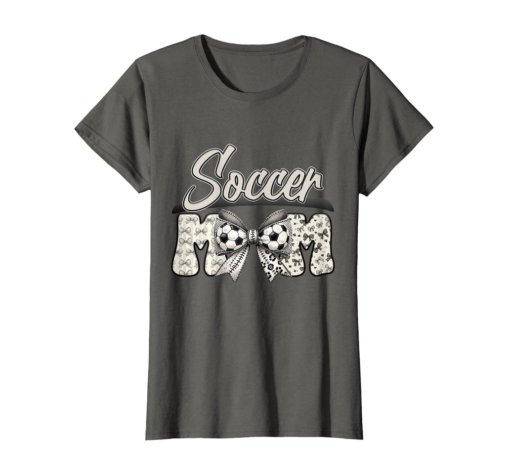 Mothers Day Soccer Mom Bow T-Shirt - Trendy Graphic Men Women