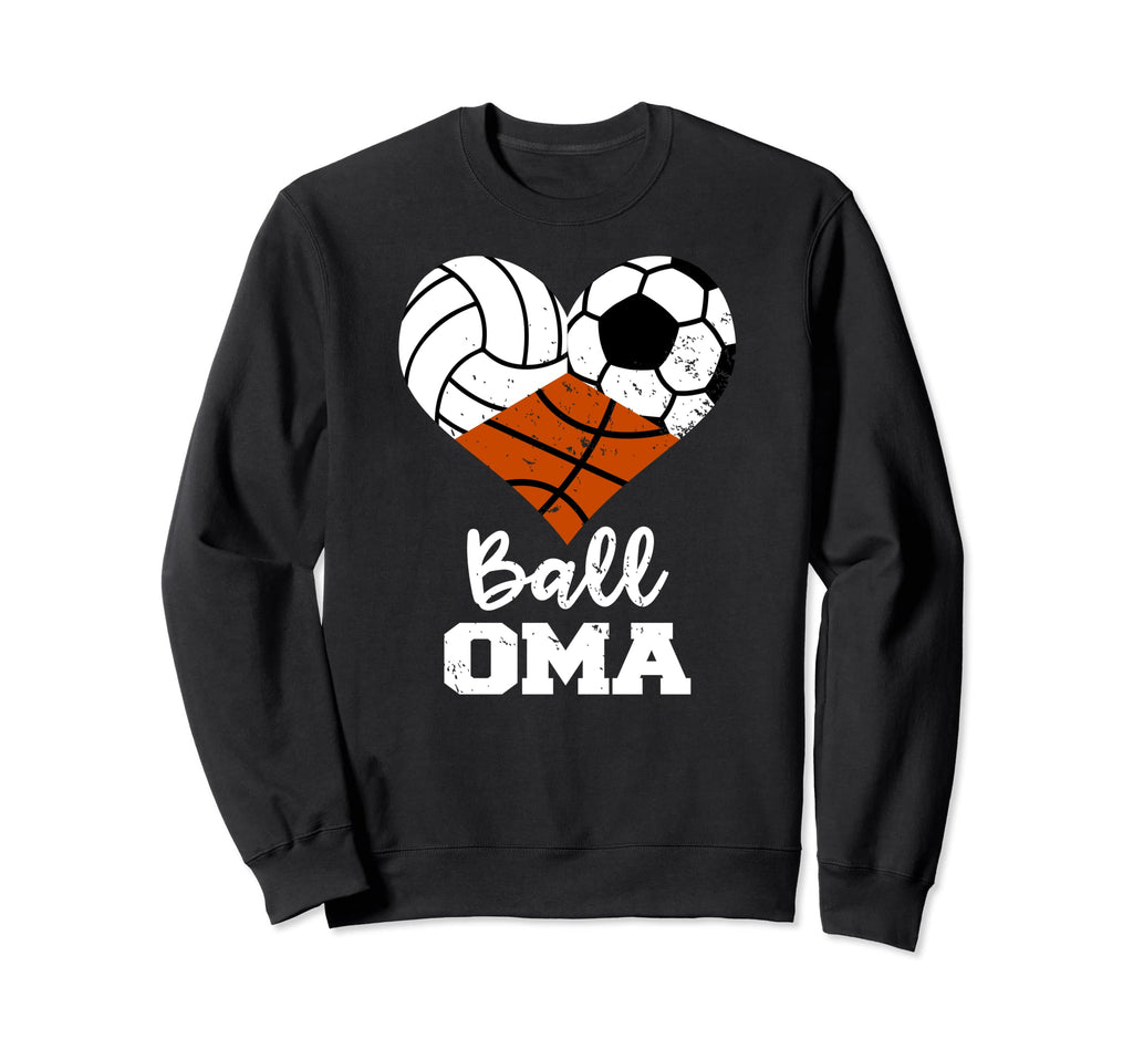 Ball Oma Heart Funny Volleyball Soccer Sweatshirt - Trendy Graphic Unisex