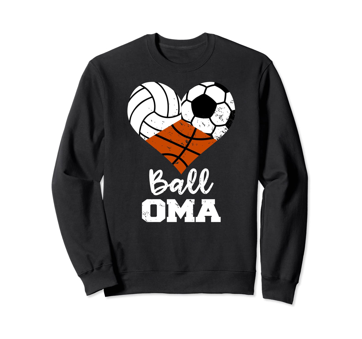 Ball Oma Heart Funny Volleyball Soccer Sweatshirt - Trendy Graphic Unisex