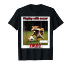 Raccoon Playing Soccer Ball T-Shirt - Aesthetic Graphic Unisex