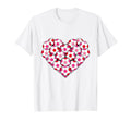 Heart Shaped Soccer Ball Pattern T-Shirt - Casual Everyday Wear Men Women