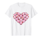 Heart Shaped Soccer Ball Pattern T-Shirt - Casual Everyday Wear Men Women