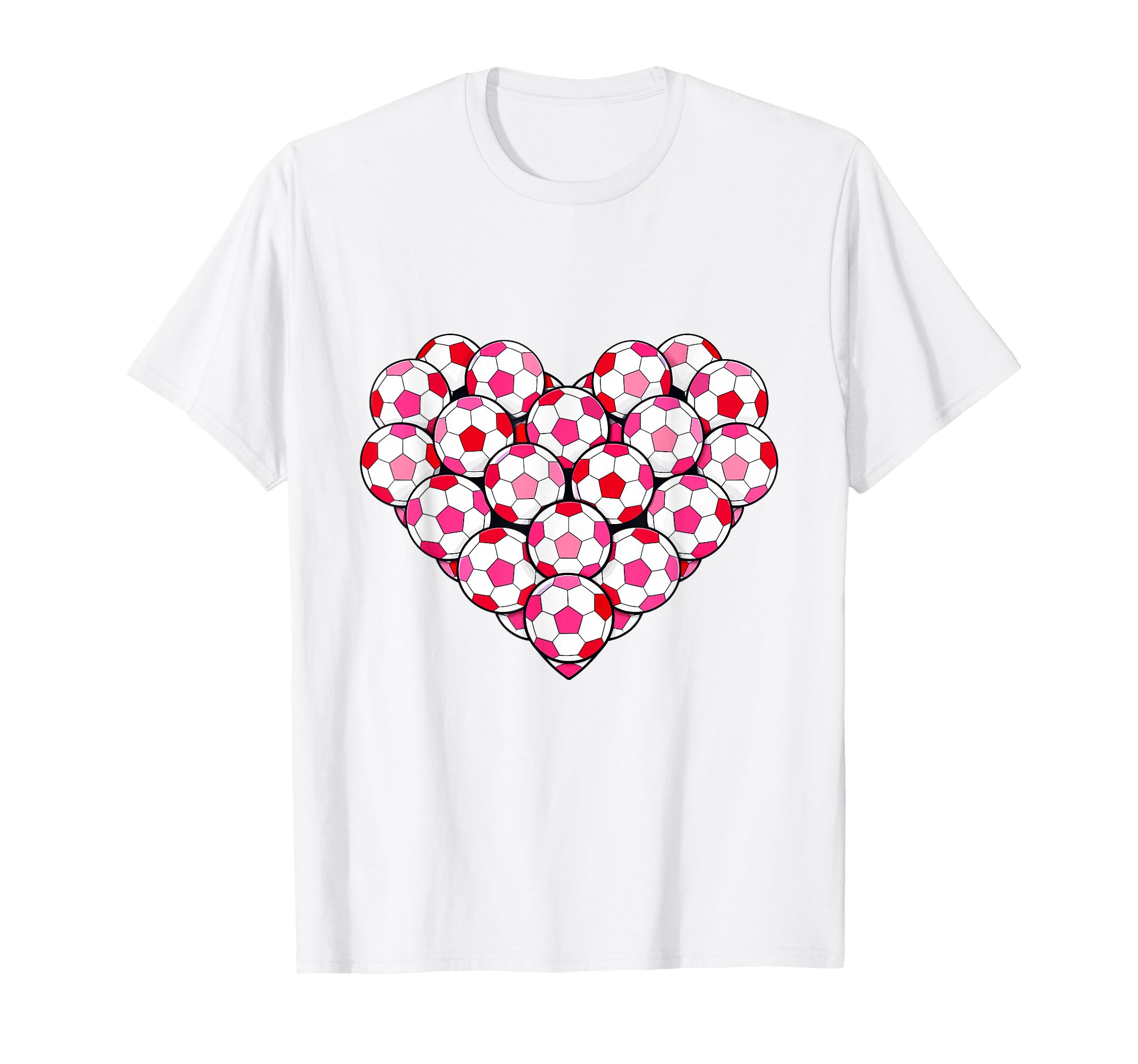 Heart Shaped Soccer Ball Pattern T-Shirt - Casual Everyday Wear Men Women