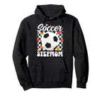 Groovy Soccer Stepmom Soccer Player Hoodie - Fun Novelty Design for Adults