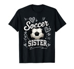 Soccer Sister Soccer Ball Hearts T-Shirt - Custom Art Print for Adults