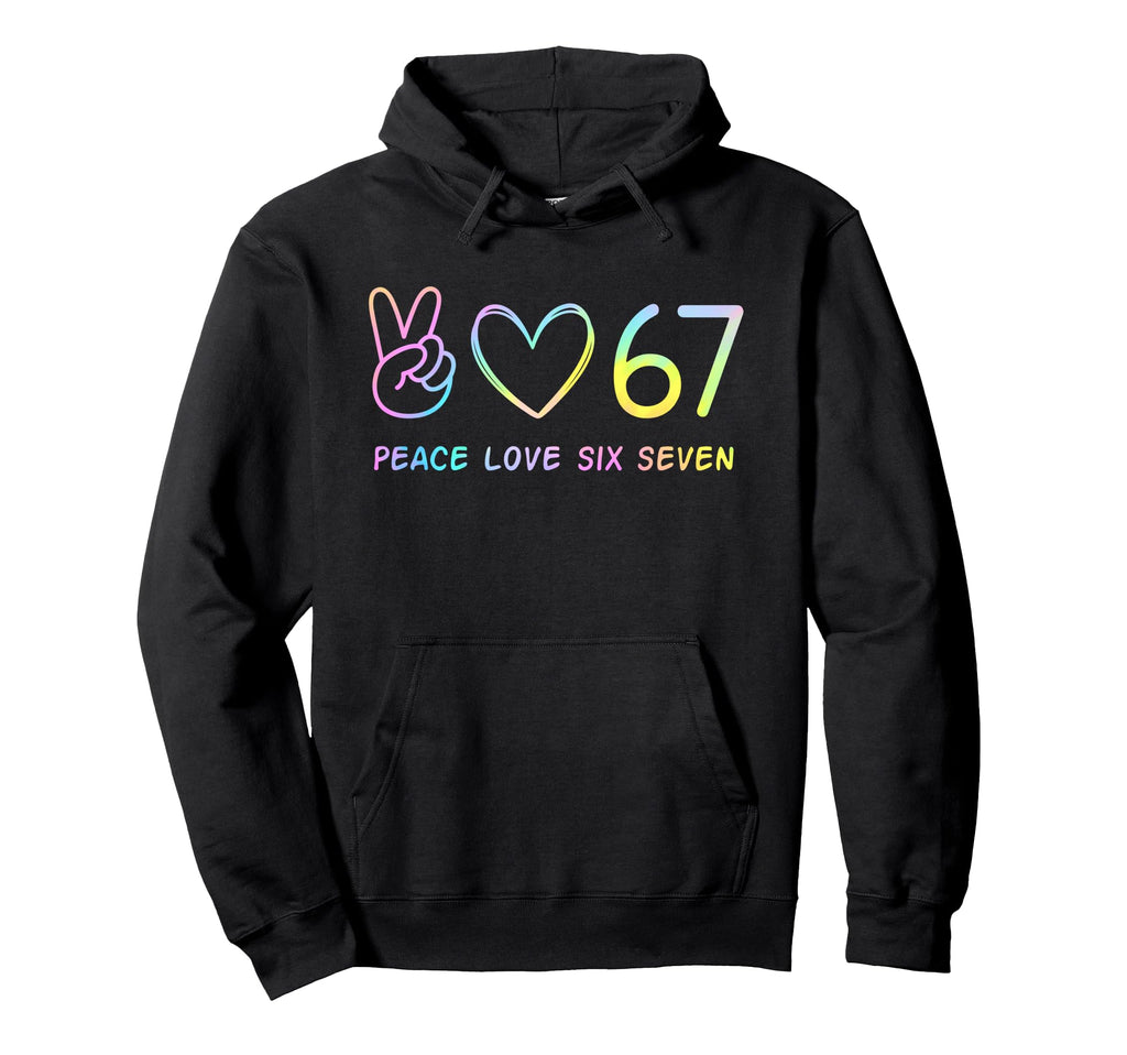 67 Meme Slang Peace Love Funny Tie Dye Hoodie - Streetwear Style Men Women