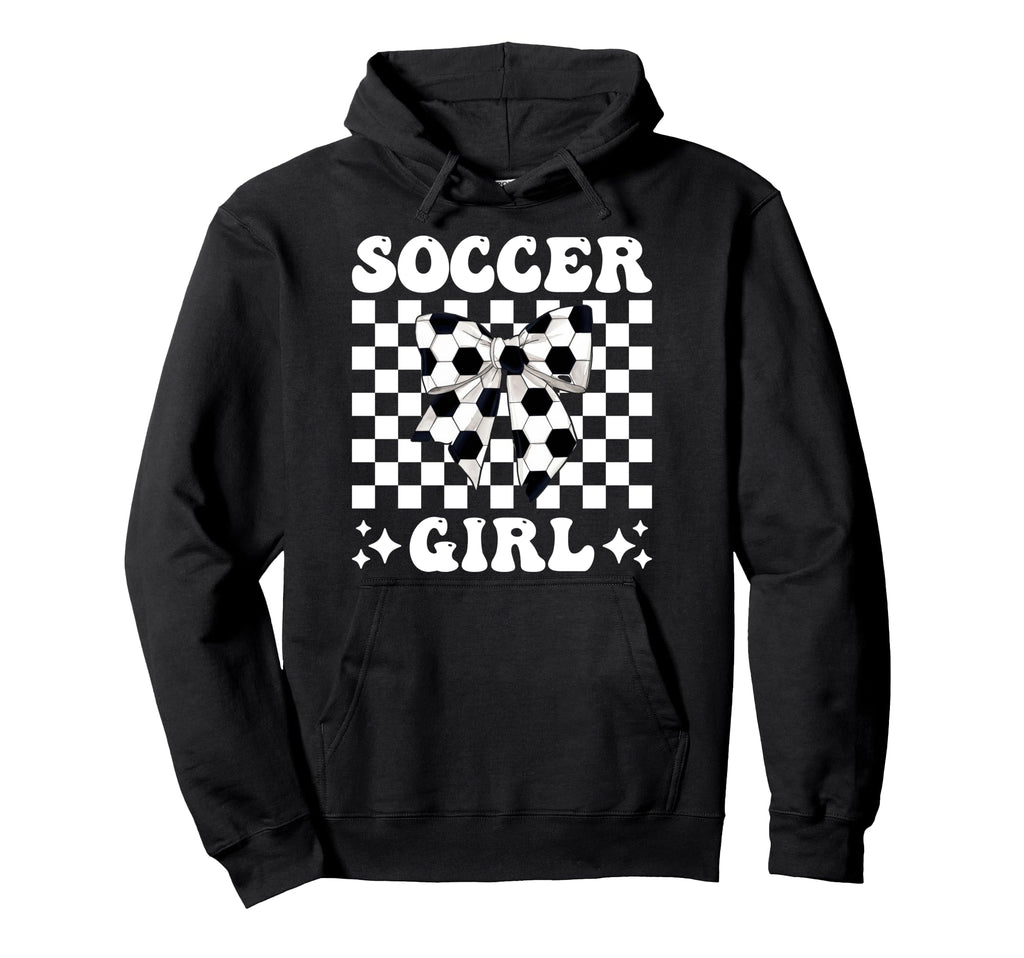 Soccer Coquette Bow Hoodie - Minimalist Print Men Women