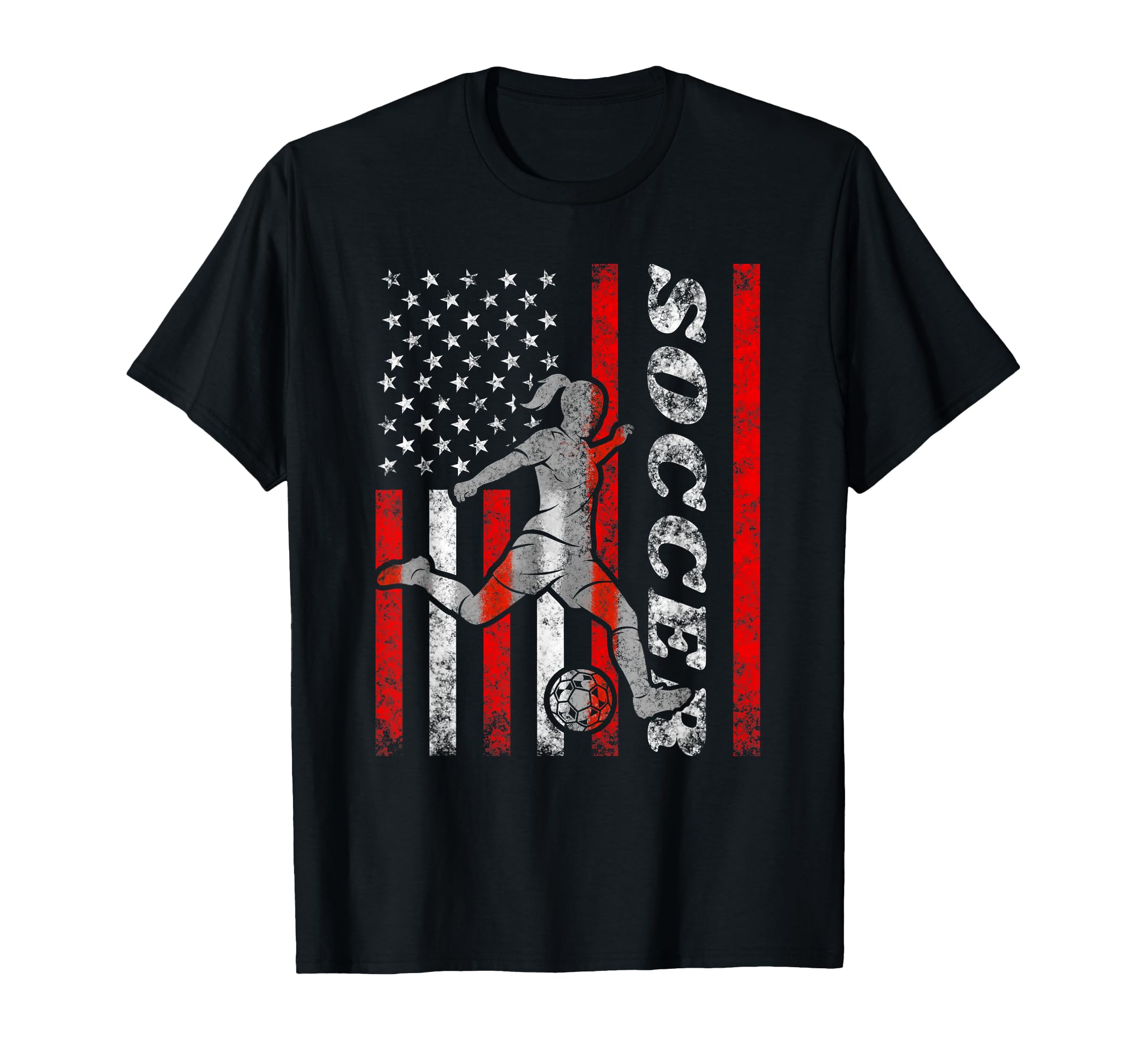 American Flag Soccer Player Usa T-Shirt - Aesthetic Graphic Unisex