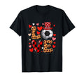 Love Leopard Hearts Valentines Day T-Shirt - Minimalist Print for Adults