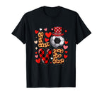 Love Leopard Hearts Valentines Day T-Shirt - Minimalist Print for Adults