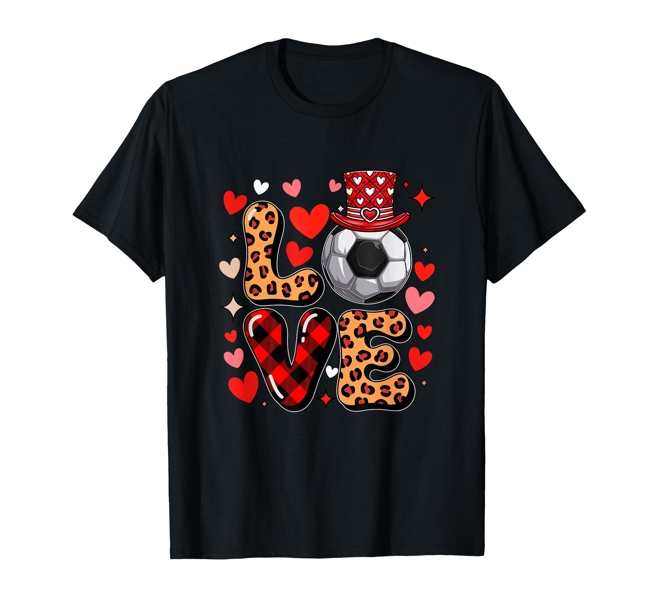 Love Leopard Hearts Valentines Day T-Shirt - Minimalist Print for Adults
