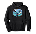 T Rex Dinosaur Playing Soccer Hoodie - Casual Everyday Wear for Adults