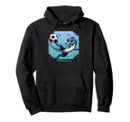 T Rex Dinosaur Playing Soccer Hoodie - Casual Everyday Wear for Adults