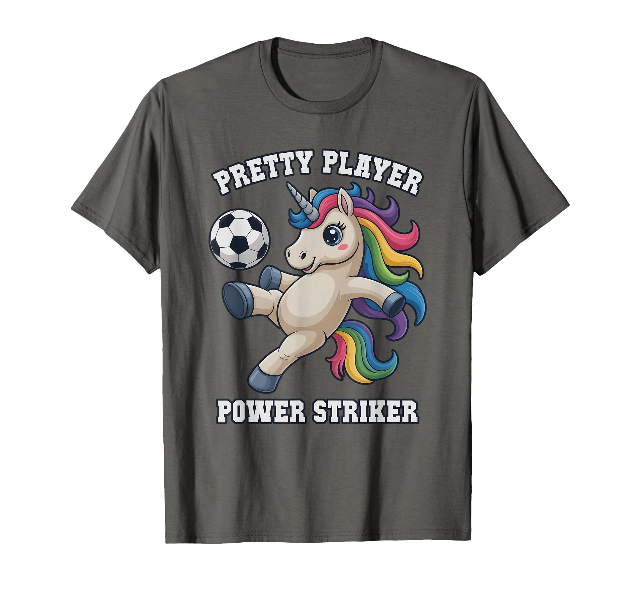 Pretty Player Soccer Unicorn Just T-Shirt - Casual Everyday Wear Unisex