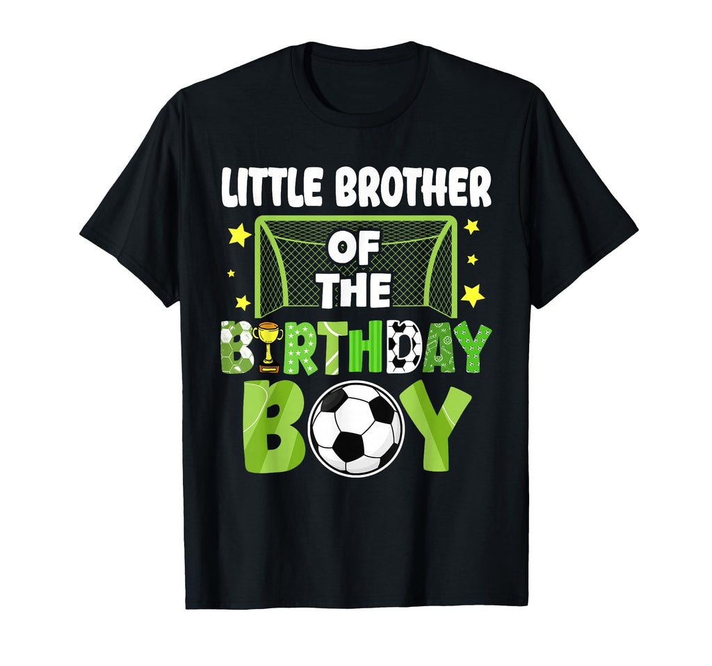 Soccer Little Brother Birthday Party T-Shirt - Trendy Graphic Men Women
