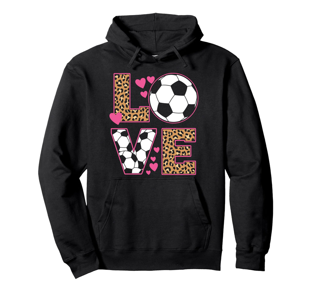 Love Soccer Leopard Soccer Teen Hoodie - Streetwear Style Unisex