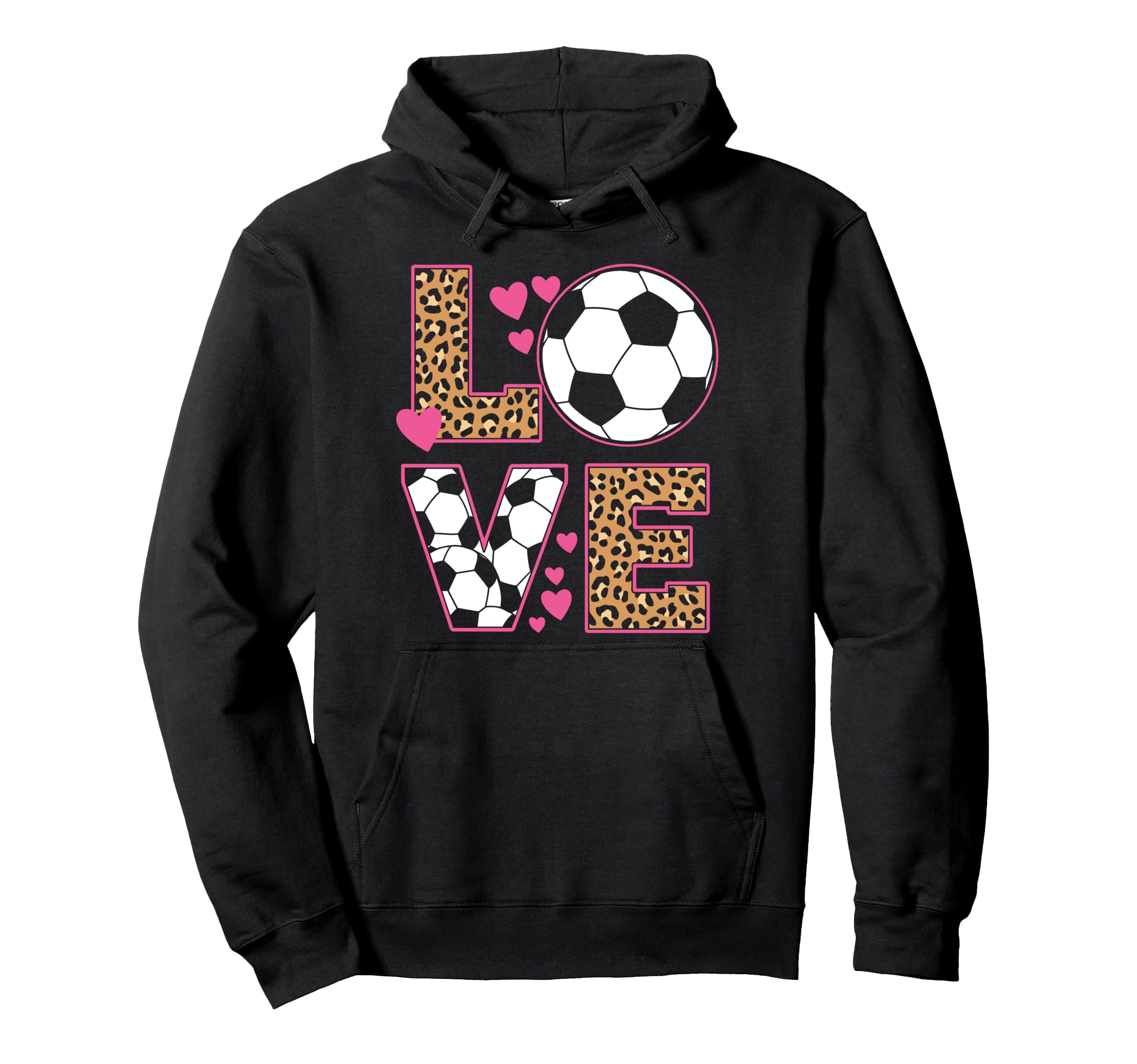 Love Soccer Leopard Soccer Teen Hoodie - Streetwear Style Unisex