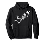 Funny Skeleton Soccer Lovers Spooky Hoodie - Custom Art Print for Adults