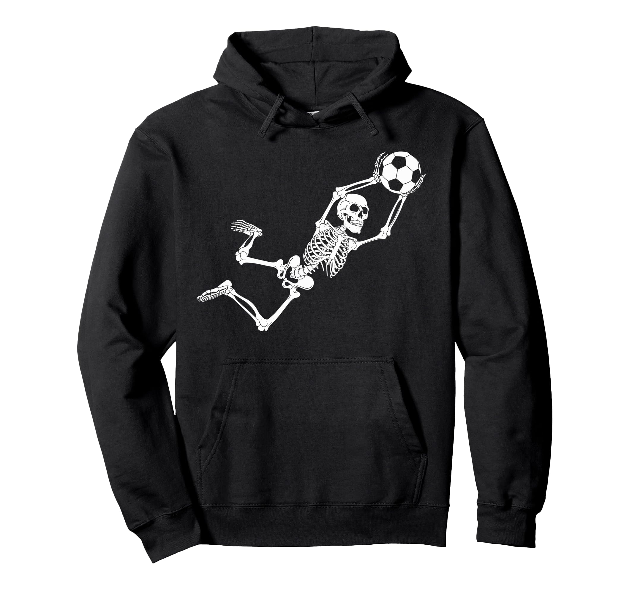Funny Skeleton Soccer Lovers Spooky Hoodie - Custom Art Print for Adults