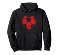 Soccer Ball Shaped Heart Mom Fan Parent Hoodie - Graphic Print for Adults