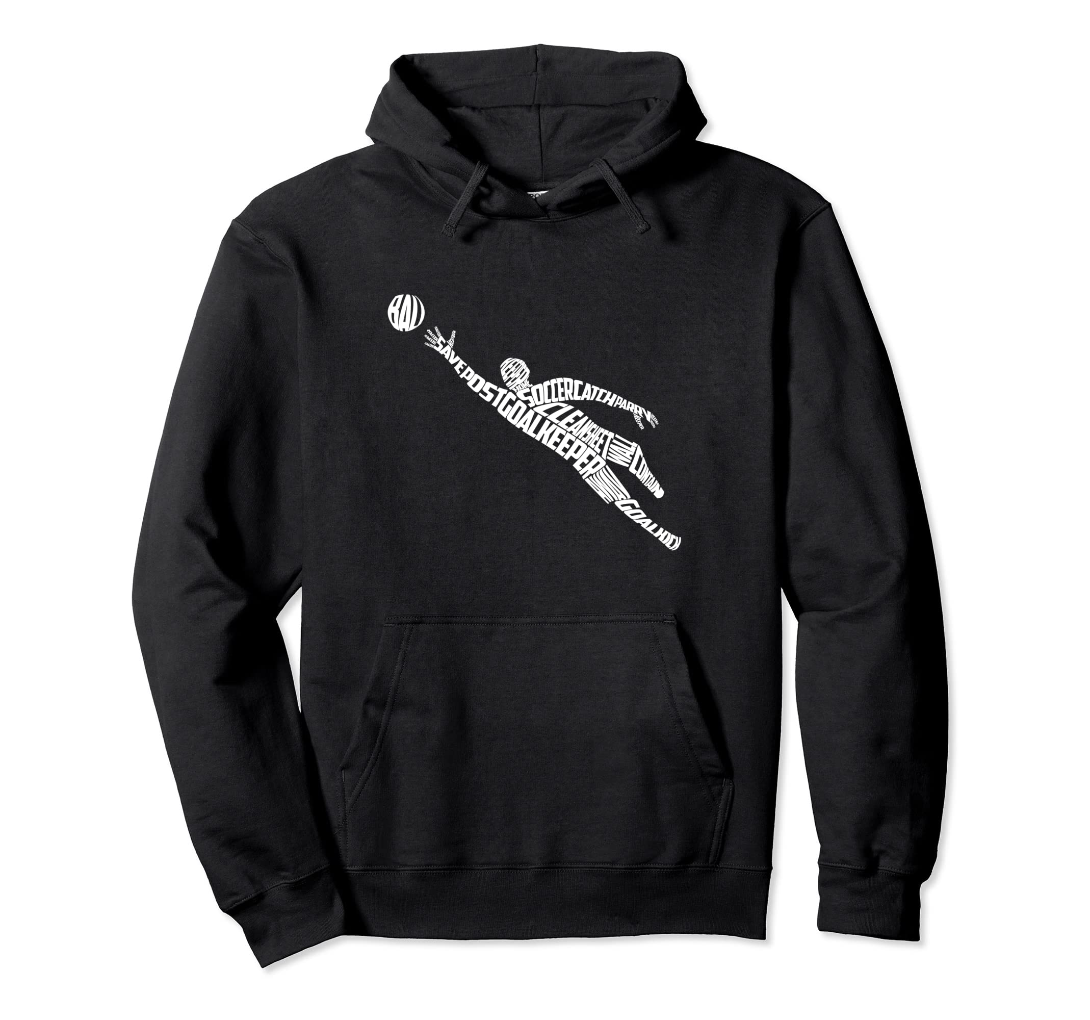 Soccer Goalkeeper Typography Hoodie - Streetwear Style for Adults