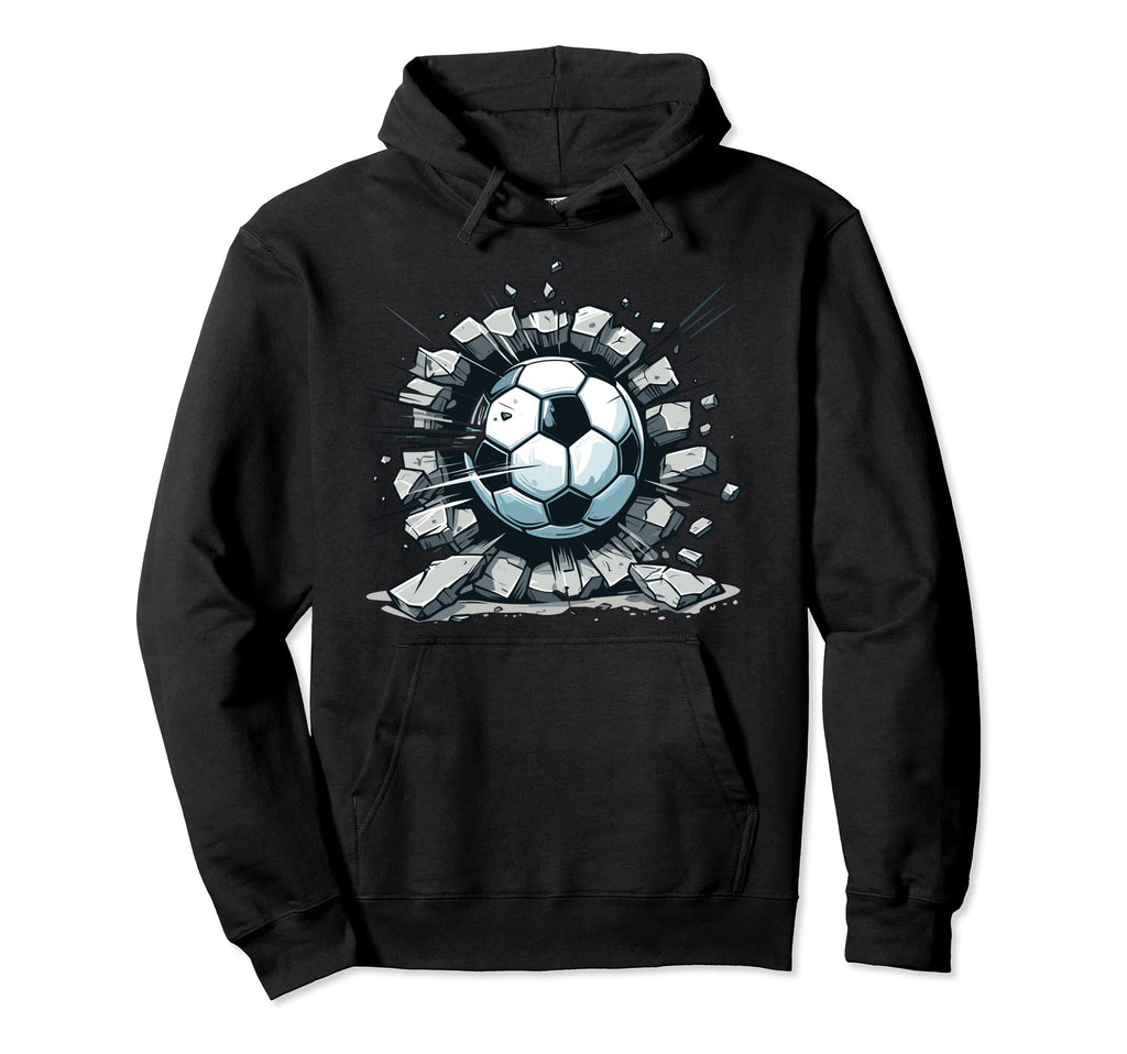 Soccer Ball Break Wall Soccer Sport Hoodie - Unique Graphic for Adults