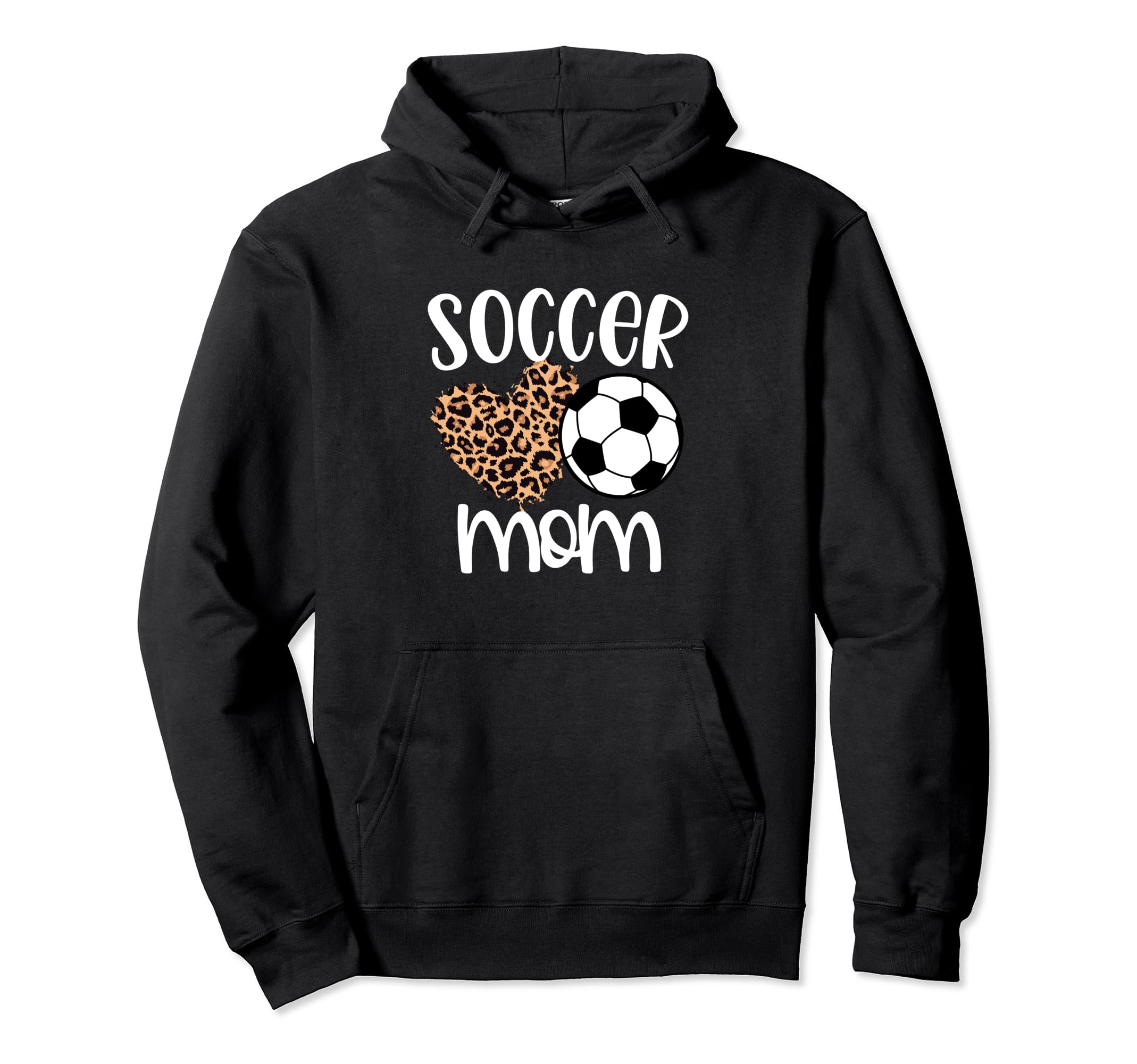 Soccer Mom Leopard Heart And Soccer Hoodie - Casual Everyday Wear Unisex