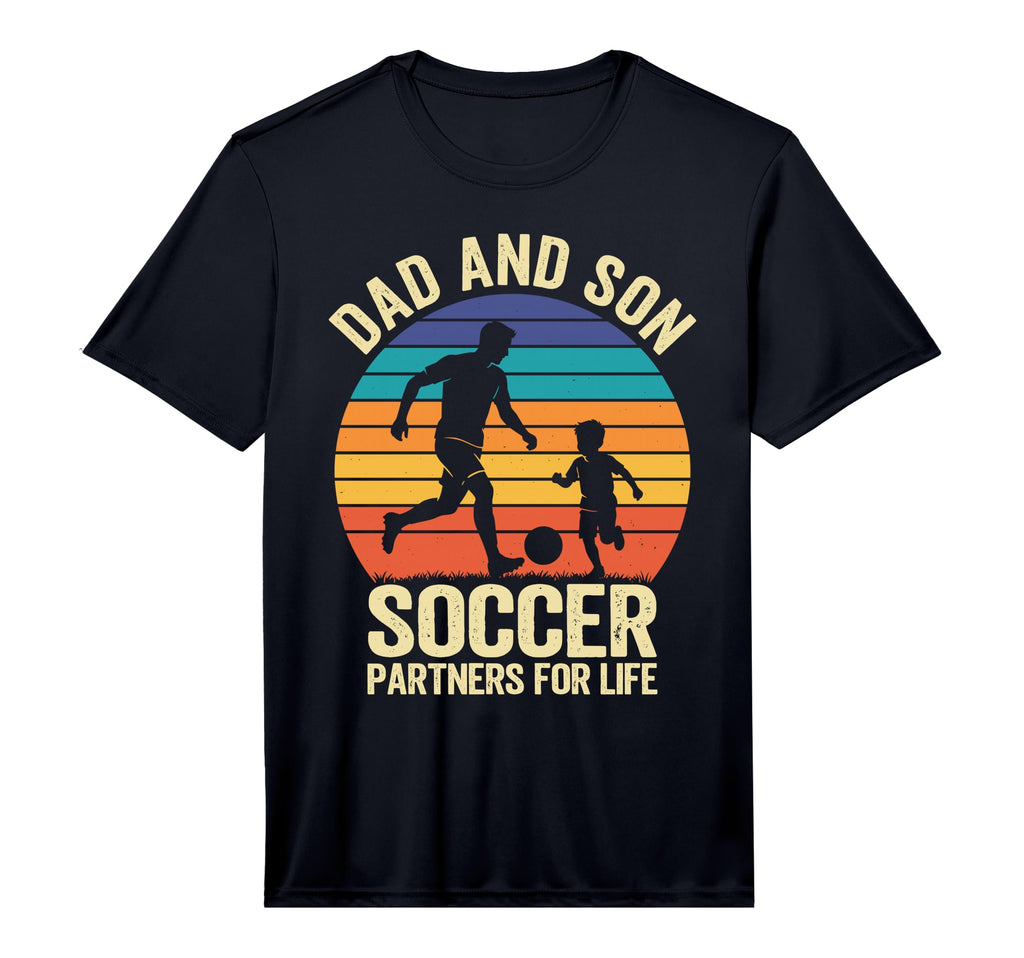 Mens Dad And Son Soccer Partners Life T-Shirt - Minimalist Print Unisex