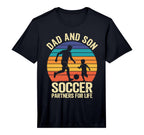 Mens Dad And Son Soccer Partners Life T-Shirt - Minimalist Print Unisex