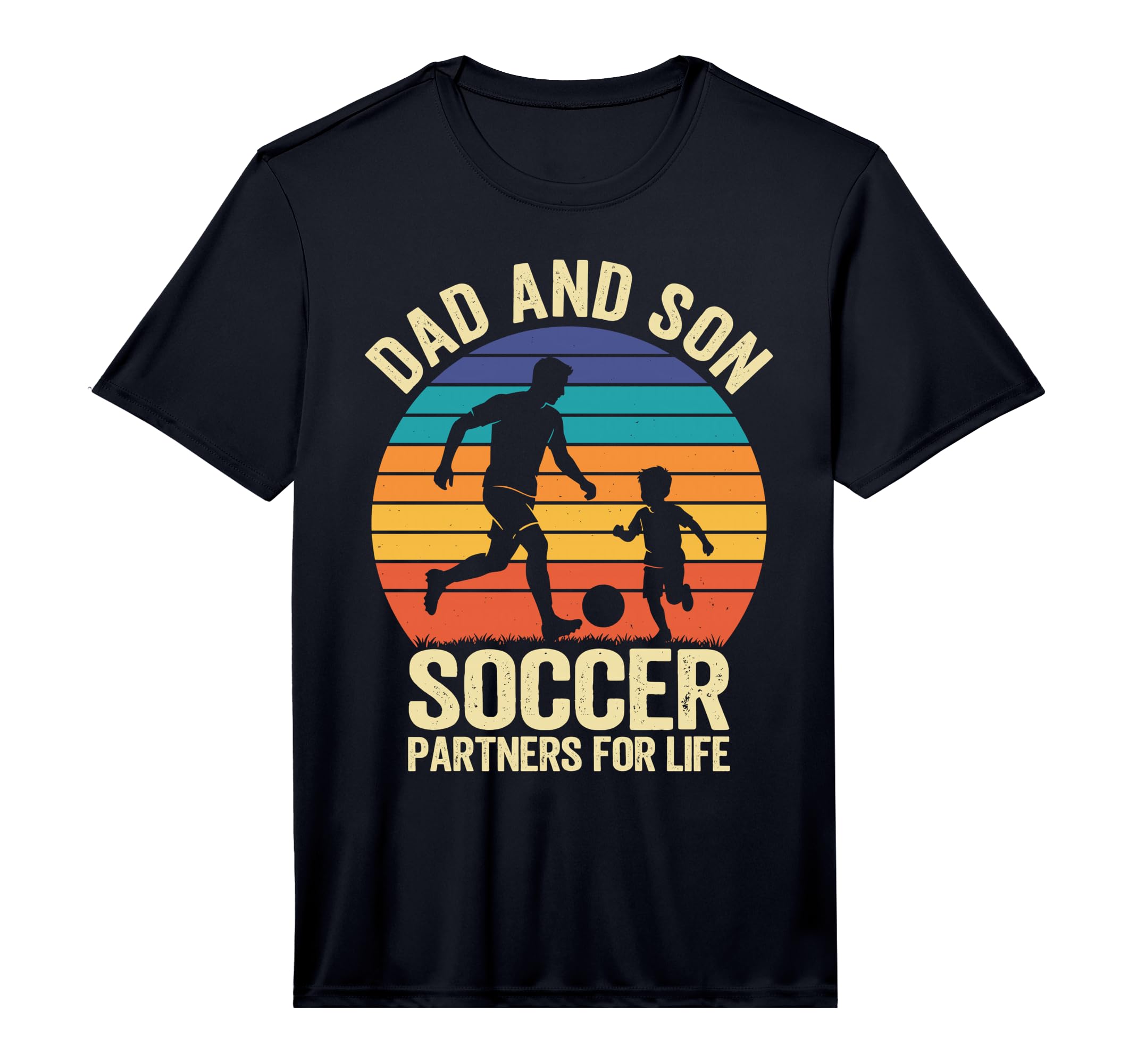 Mens Dad And Son Soccer Partners Life T-Shirt - Minimalist Print Unisex