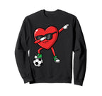 Dabbing Heart Soccer Valentines Day Sweatshirt - Streetwear Style Unisex