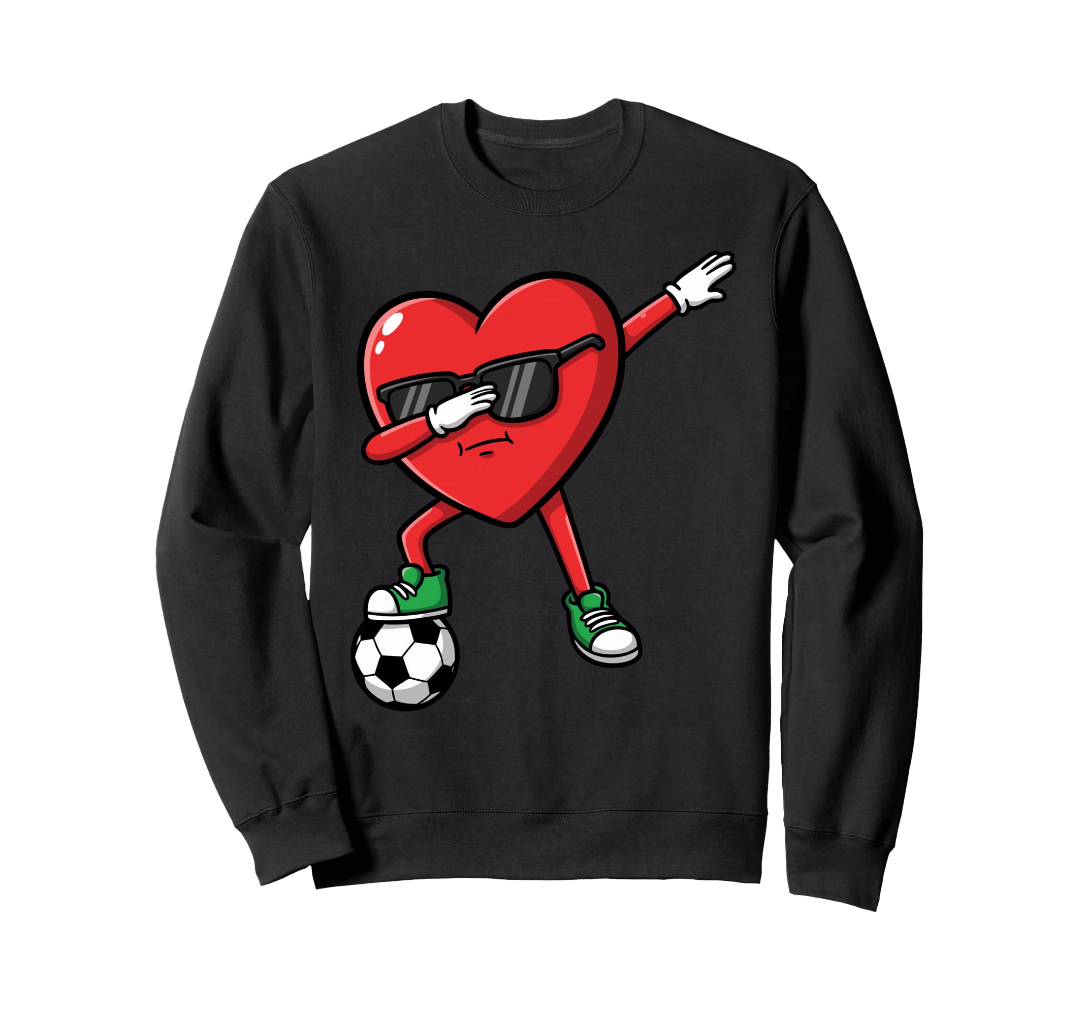 Dabbing Heart Soccer Valentines Day Sweatshirt - Streetwear Style Unisex
