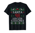Santa Loves Soccer Coaches Funny Ugly T-Shirt - Fun Novelty Design Unisex